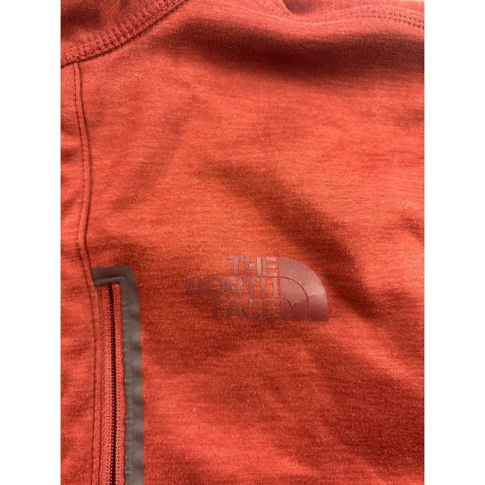 The North Face Fleece Jacket Mens Small Red Full Zip Mock Neck Active 66734